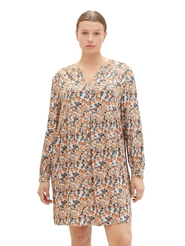 TOM TAILOR Damen 1038799 Tunica Kleid mit Muster, 32369-small Grey tie dye floral, 48 von TOM TAILOR