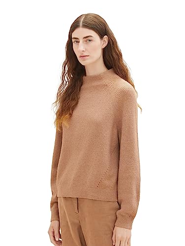 TOM TAILOR Damen 1038880 Pullover mit Stehkragen, 32171-blush Mahogany, XL von TOM TAILOR