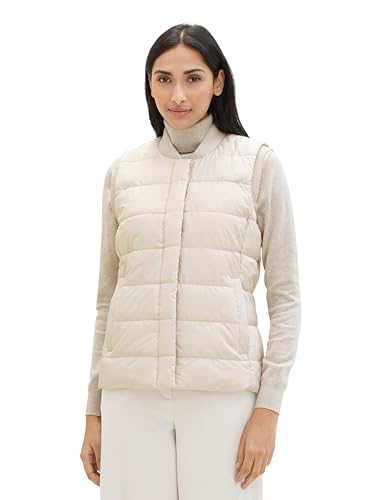 TOM TAILOR Damen Lightwight Steppweste, 27609 - Cold Beige, XL von TOM TAILOR