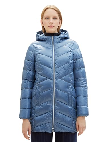 TOM TAILOR Damen Lightweight Steppmantel mit Kapuze, 31653 - Coronet Blue, XXXL von TOM TAILOR