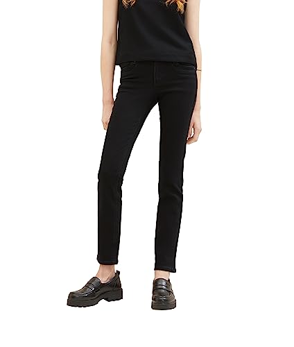 TOM TAILOR Damen 1039417 Alexa Straight Jeans, 10240-black Denim, 28/30 von TOM TAILOR