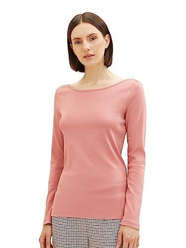 TOM TAILOR Damen 1039767 Basic Langarmshirt, 32224-fading Rose, XXL von TOM TAILOR