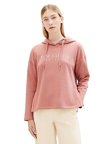 TOM TAILOR Damen 1039791 Hoodie mit Schriftzug, 32224-fading Rose, XL von TOM TAILOR