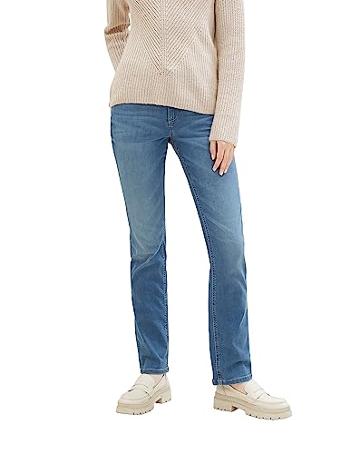 TOM TAILOR Damen 1039847 Kate Straight Fit Jeans, 10280-light Stone wash Denim, 28/32 von TOM TAILOR