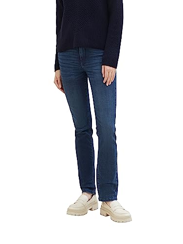 TOM TAILOR Damen 1039847 Kate Straight Fit Jeans, 10282-dark Stone wash Denim, 31/32 von TOM TAILOR