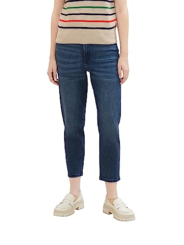 TOM TAILOR Damen 1039897 High Waist Barrel Fit Jeans, 10282-dark Stone wash Denim, 28/28 von TOM TAILOR