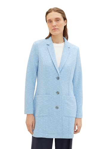 TOM TAILOR Damen Basic Mantel mit Struktur, 35064 - Fjord Blue Ck Structure, XXXL von TOM TAILOR