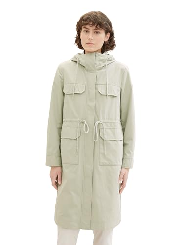 TOM TAILOR Damen Parka Mantel mit Kapuze, 34895 - Desert Green, L von TOM TAILOR