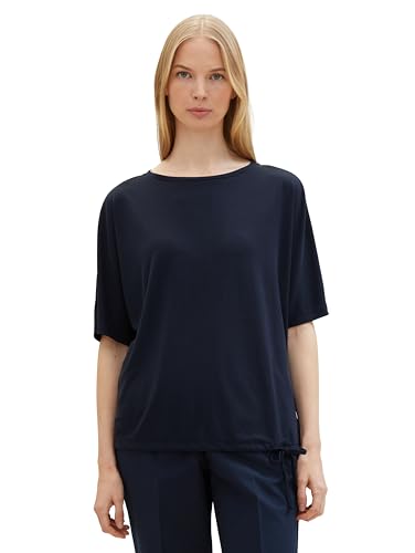 TOM TAILOR Damen Basic T-Shirt mit Rundhalsausschnitt, 10668 - Sky Captain Blue, L von TOM TAILOR