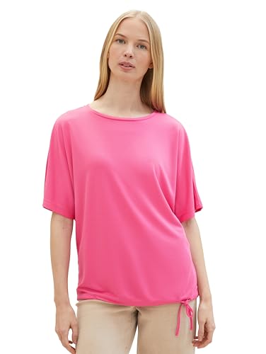 TOM TAILOR Damen Basic T-Shirt mit Rundhalsausschnitt, 15799 - Carmine Pink, S von TOM TAILOR