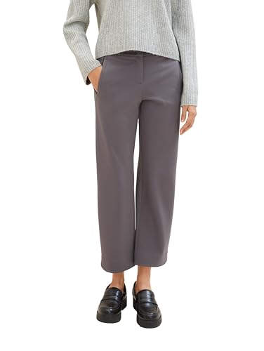 TOM TAILOR Damen Mia Straight Fit Jersey Hose, 35265 - Dark Urban Grey, 34/28 von TOM TAILOR