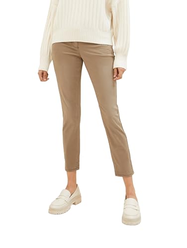 TOM TAILOR Damen Tapered Relaxed Hosemit Kordelzug , dark sepia, 40/28 von TOM TAILOR