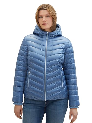 TOM TAILOR Damen Plussize Lightweight Steppjacke mit Kapuze, 31653 - Coronet Blue, 48 von TOM TAILOR