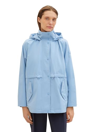 TOM TAILOR Damen Parka Mantel mit Kapuze, 34587 - Light Fjord Blue, XXXL von TOM TAILOR