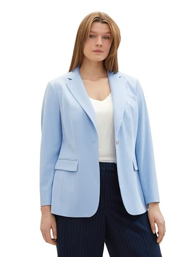 TOM TAILOR Damen Plussize Regular Fit Basic Blazer, 34587 - Light Fjord Blue, 50 TOM TAILOR Damen Plussize Regular Fit Basic Blazer, 34587 - Light Fjord Blue, 50 von TOM TAILOR
