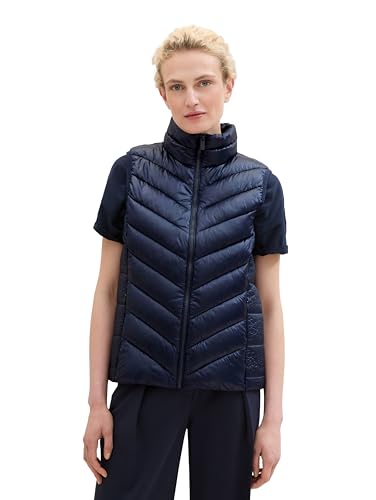 TOM TAILOR Damen 1041486 Weste mit Stehkragen, 10668-Sky Captain Blue, XS TOM TAILOR Damen 1041486 Weste mit Stehkragen, 10668-Sky Captain Blue, XS von TOM TAILOR