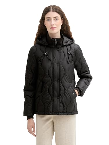 TOM TAILOR Damen 1041487 Quilted Lightweight Steppjacke, 14482-Deep Black, 3XL von TOM TAILOR