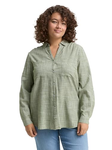 TOM TAILOR Damen 1042334 Bluse, 38802-Deep Ivy Green, 54 von TOM TAILOR