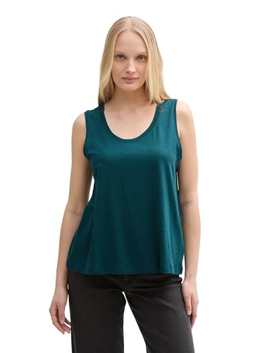 TOM TAILOR Damen 1042396 Top, 27528 - Dark Teal Green, L EU von TOM TAILOR