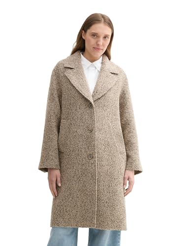 TOM TAILOR Damen 1042903 Loose Fit Mantel, 35922-Cosy Beige Melange Structure, L von TOM TAILOR