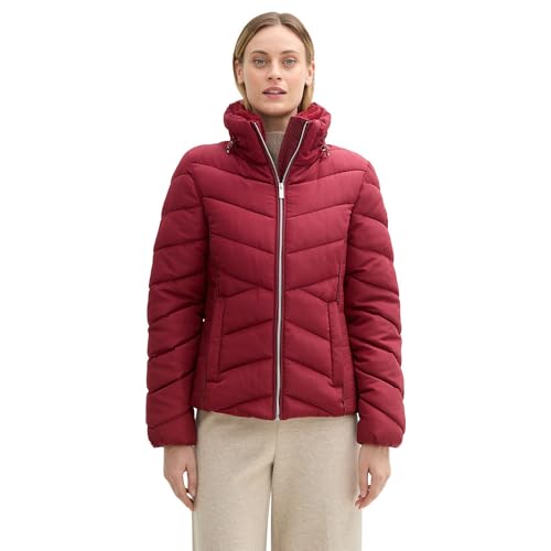 TOM TAILOR Damen 1042909 Winterjacke mit Stehkragen, 35930-Deep Red, M von TOM TAILOR