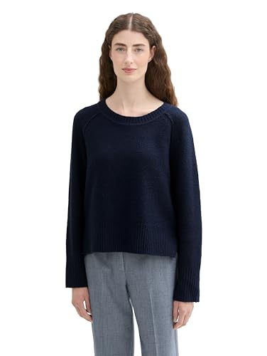 TOM TAILOR Damen 1042979 Boucle-Pullover, 10668-Sky Captain Blue, Large von TOM TAILOR
