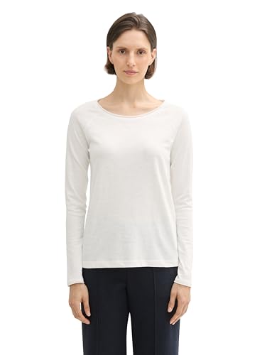 TOM TAILOR Damen 1043134 Basic Longsleeve mit Raglan-Ärmeln, 10315-Whisper White, XXL von TOM TAILOR