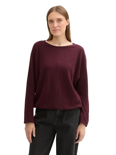 TOM TAILOR Damen 1043159 Longsleeve mit Fledermausärmeln, 35898-Black Berry Melange, Small TOM TAILOR Damen 1043159 Longsleeve mit Fledermausärmeln, 35898-Black Berry Melange, Small von TOM TAILOR