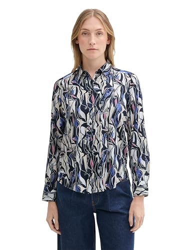 TOM TAILOR Damen Hemdbluse mit Muster, 35892 - Organic Shapes Design, 44 von TOM TAILOR