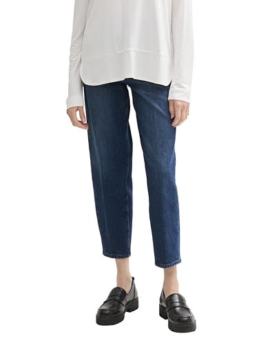 TOM TAILOR Damen 1043432 Mom Jeans mit Bügelfalte, 10282-Dark Stone Wash Denim, 29W x 28L von TOM TAILOR