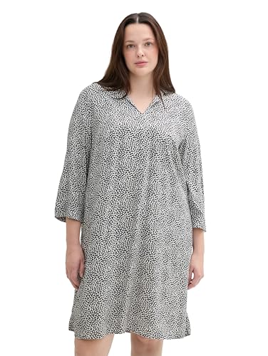 TOM TAILOR Damen 1043728 Plussize Hemd Kleid mit Muster, 35891-Organic Navy Dot Design, 52 von TOM TAILOR