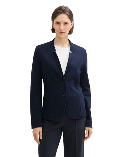 TOM TAILOR Damen 1044609 Basic Cosy Blazer, 10668 - Sky Captain Blue, XXL von TOM TAILOR