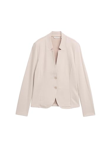 TOM TAILOR Damen 1044609 Basic Cosy Blazer, 38330 - Soft Taupe Melange, L von TOM TAILOR