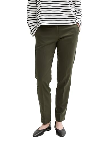 TOM TAILOR Damen 1044864 Mia Slim Fit Hose, 10920-Deep Forest Green, 32W / 30L von TOM TAILOR