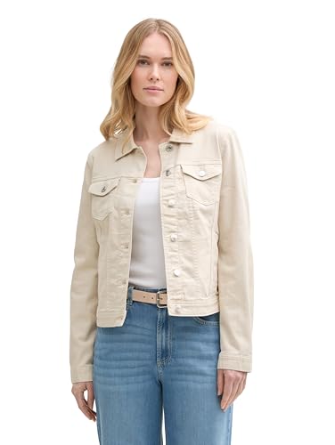 TOM TAILOR Damen 1045390 Jeansjacke, 29517 - Sand Stone Beige, M EU von TOM TAILOR