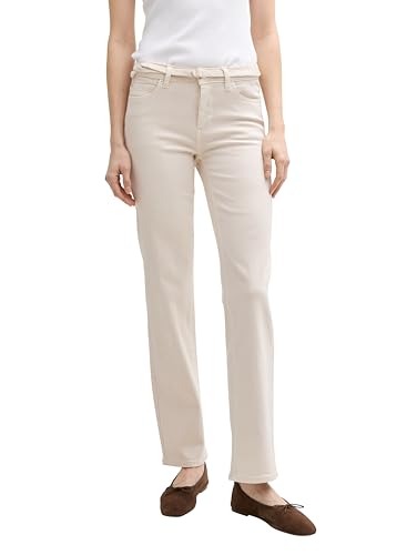 TOM TAILOR Damen 1045732 Jeans Kate Straight, 37691-Ecru Denim, 27W x 32L von TOM TAILOR
