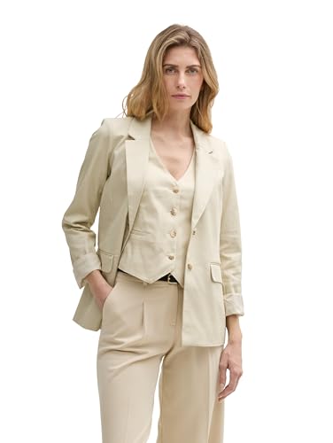 TOM TAILOR Damen 1046188 Blazer, 37762-Champagne, 32 von TOM TAILOR