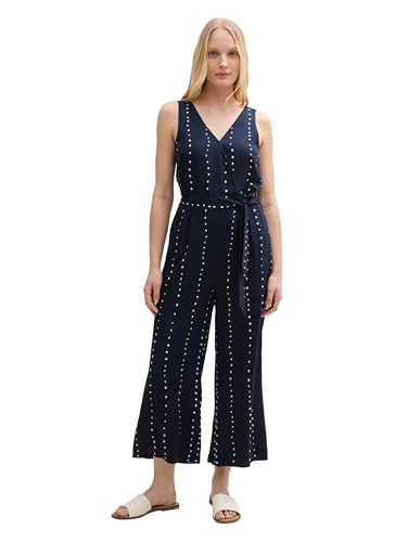 TOM TAILOR Damen 1046421 Jumpsuit, 38063-Navy Dot Print, 32 von TOM TAILOR
