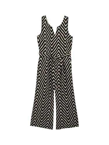 TOM TAILOR Damen 1046422 Jumpsuit, 38779-Black Zig Zag Design, 40 von TOM TAILOR