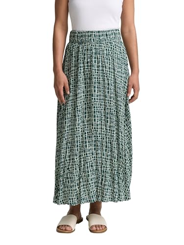 TOM TAILOR Damen 1046452 Midi Rock, 38116-Abstract Tel Green Grid Design, 32 von TOM TAILOR