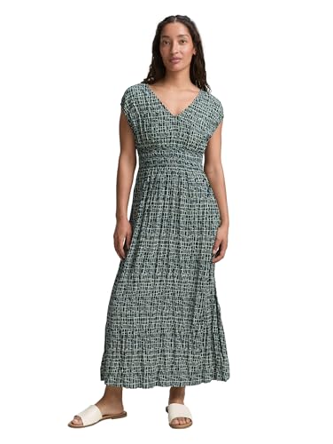 TOM TAILOR Damen 1046492 Kleid, 38116-Abstract Tel Green Grid Design, 40 von TOM TAILOR