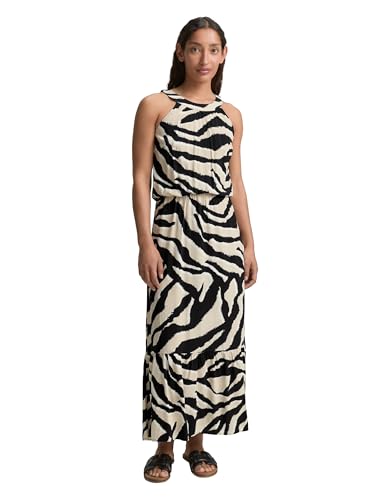 TOM TAILOR Damen 1046493 Kleid, 38070 - Abstract Beige Zebra, 46 EU von TOM TAILOR