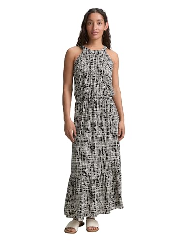 TOM TAILOR Damen 1046493 Kleid, 38117-Abstract Black Grid Design, 42 von TOM TAILOR