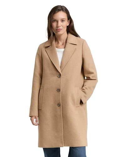 TOM TAILOR Damen 1046603 Mantel, 38232-Soft Coffee Melange, M von TOM TAILOR