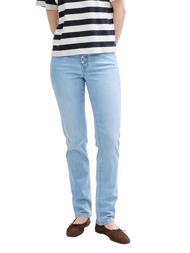 TOM TAILOR Damen 1047031 Alexa Straight Jeans, 10280 - Light Stone Wash Denim, 29W / 32L EU von TOM TAILOR