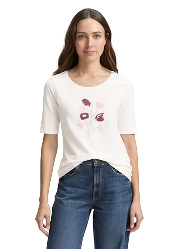 TOM TAILOR Damen 1047062 T-Shirt, 10332-Off White, XS TOM TAILOR Damen 1047062 T-Shirt, 10332-Off White, XS von TOM TAILOR