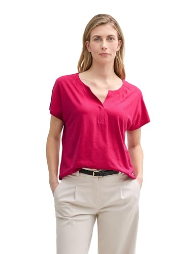 TOM TAILOR Damen 1047067 T-Shirt, 37989-Raspberry Red, M von TOM TAILOR