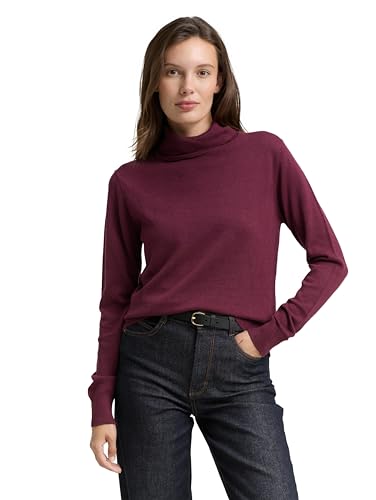 TOM TAILOR Damen 1047675 Pullover, 16427-Bordeaux Red, M von TOM TAILOR
