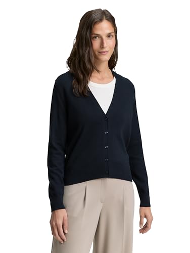 TOM TAILOR Damen 1047682 Cardigan Strickjacke, 11019-Lunar Eclipse, L von TOM TAILOR