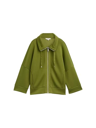 TOM TAILOR Damen 1047715 Sweatjacke, 38802-Deep Ivy Green, 3XL von TOM TAILOR